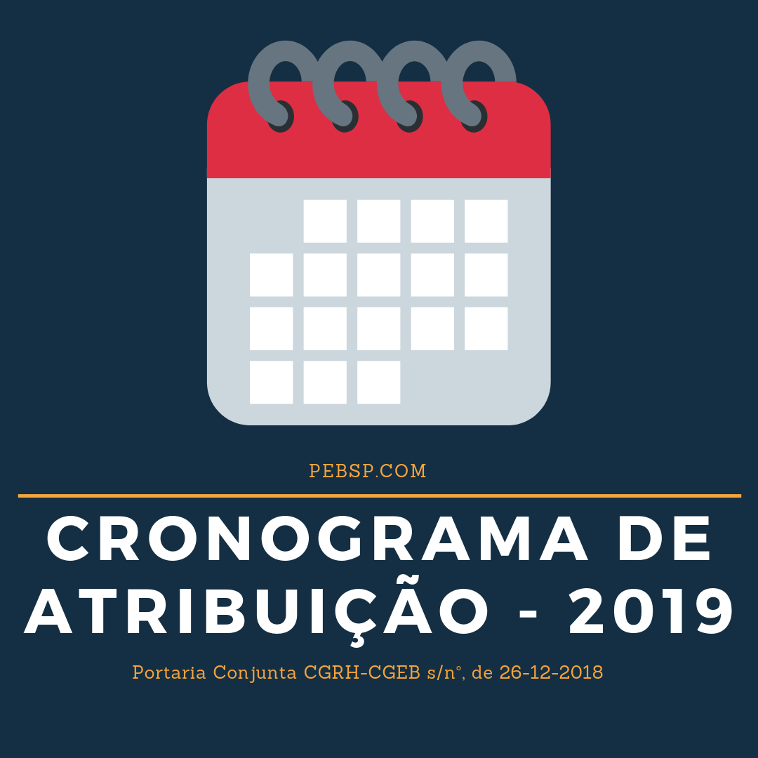 Cronograma atribuição de aulas 2019