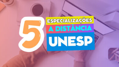 A Universidade Estadual Paulista - UNESP e UAB anuncia inscrições para 5 cursos de Especialização EAD gratuitos e com certificado reconhecido