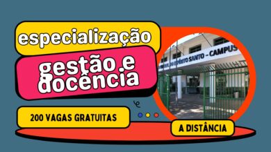 Instituto Federal do Espírito Santo - IFES abre inscrições do Edital do Curso de Especialização em Gestão e Docência em EAD com 200 vagas.