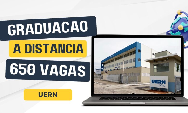 A Universidade Estadual do Rio Grande do Norte - UERN anuncia inscrições para Graduação EAD com 650 vagas em 3 opções de cursos.