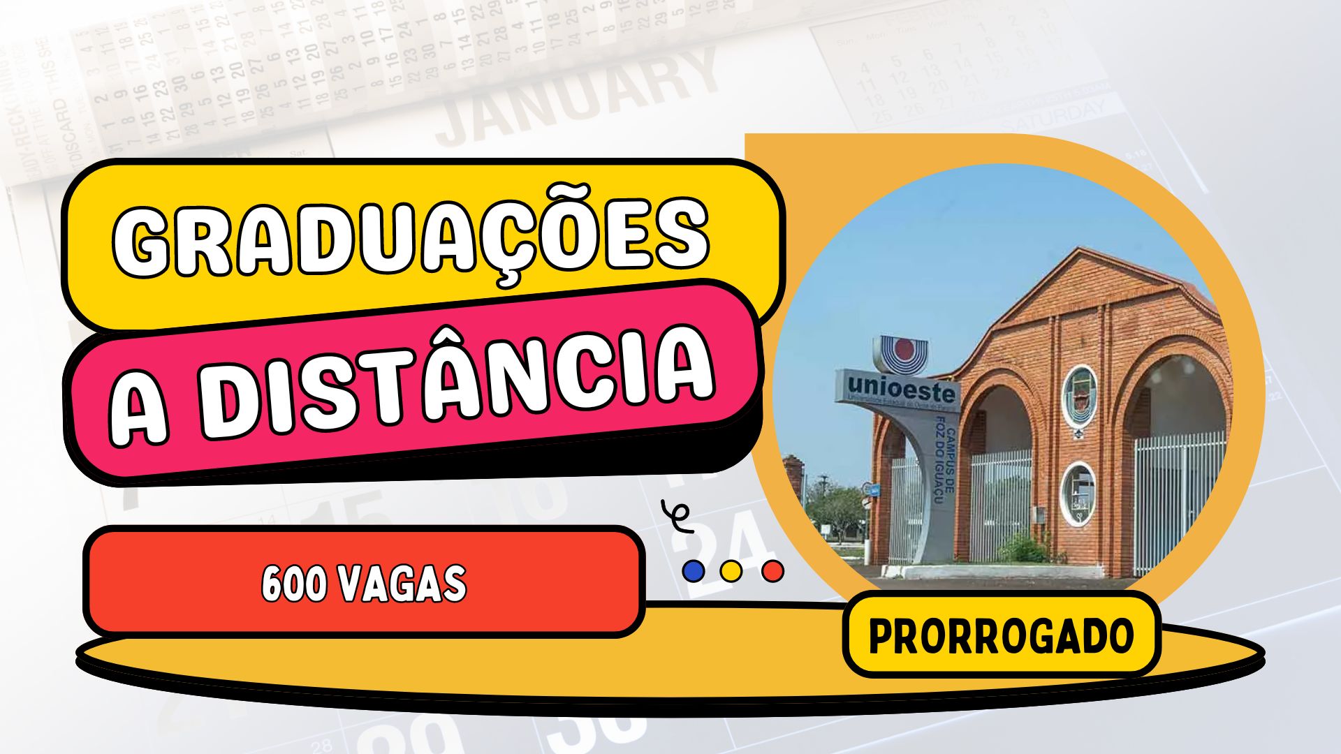 A UNIOESTE - Universidade Estadual do Oeste do Paraná PRORROGA as inscrições para Cursos e Graduações EAD Gratuitas com 600 vagas!