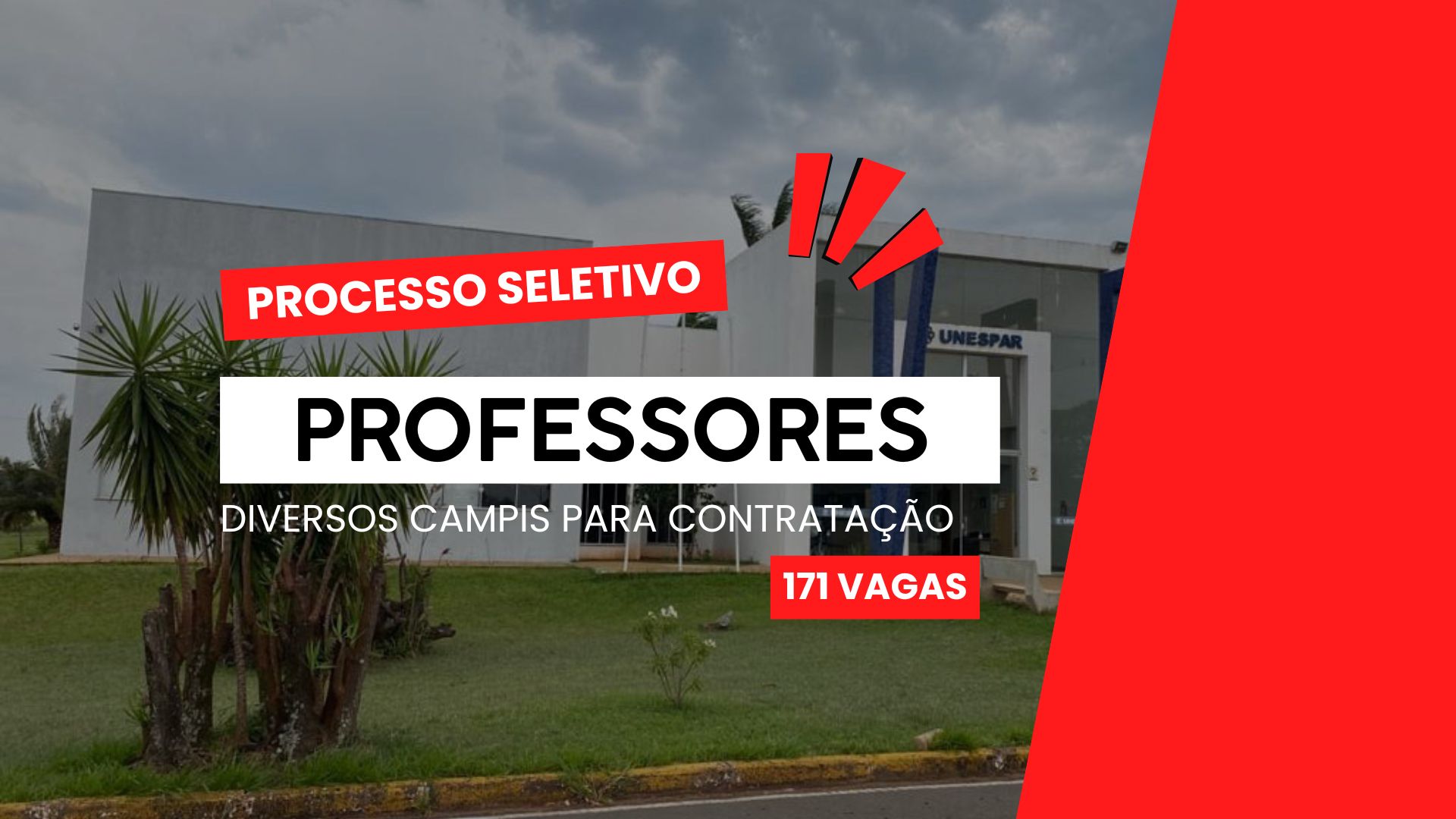 A UNESPAR abre inscrições em novo Processo Seletivo para Contratar 171 Professores Temporários em diversas áreas de atuação.