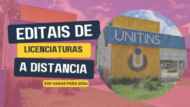 Universidade Estadual do Tocantins - Unitins abre inscrições para 2 Cursos de Graduação EAD gratuitos e Licenciaturas na Educação;