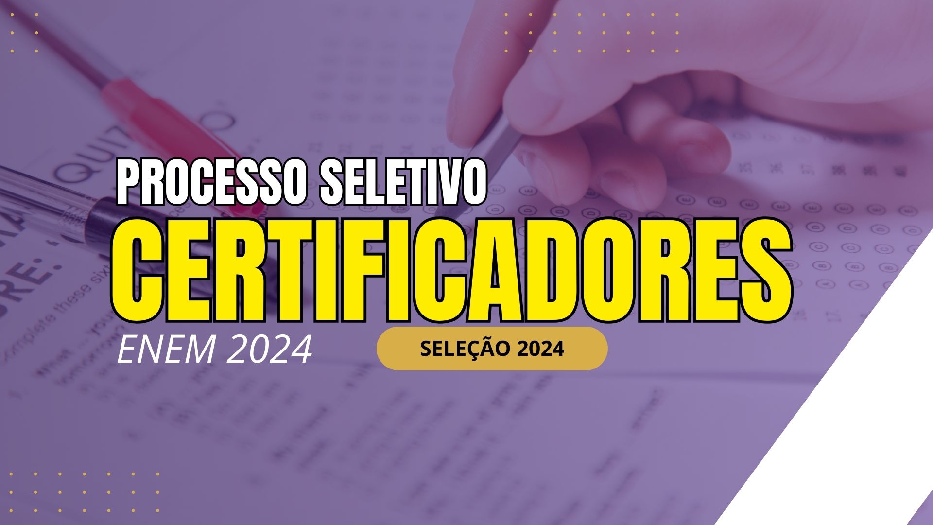 O Ministério da Educação - MEC está com inscrições abertas para Interessados em Trabalhar no ENEM 2024 como certificadores do exame.