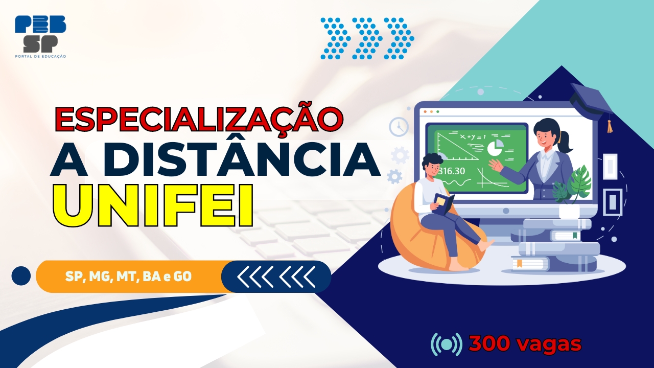 UNIFEI abre inscrições para 2 Cursos de Especialização EAD Gratuitos nos estados de São Paulo, Mato Grosso, Bahia, Minas Gerais e Goiás.