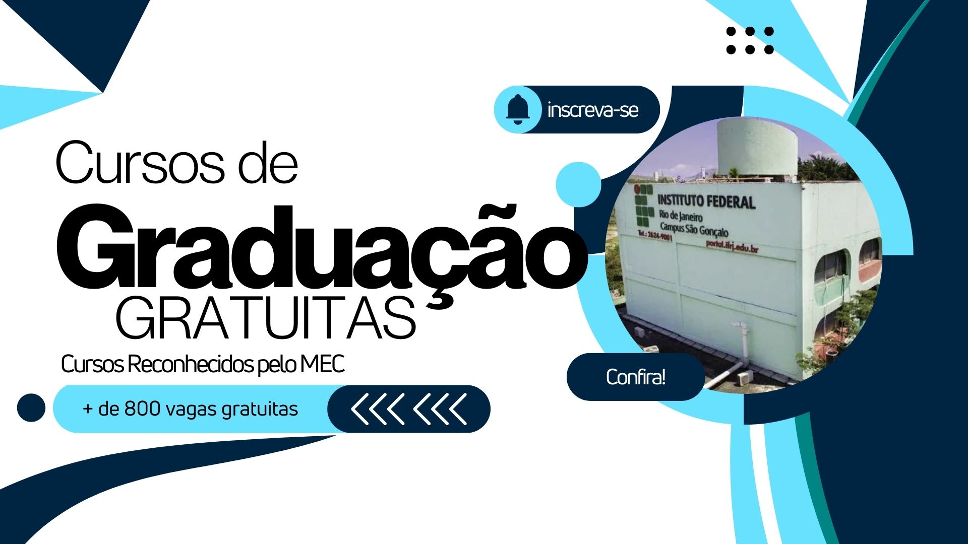 Instituto Federal do Rio de Janeiro - IFRJ segue com inscrições abertas até 18 de agosto para cursos de graduação gratuitos com 815 vagas.