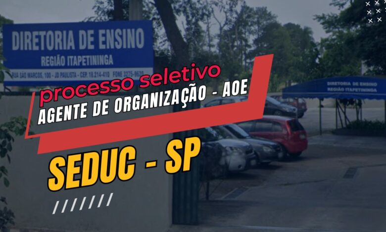 Diretoria de Ensino de Itapetininga da SEDUC - SP abre inscrições para contratação de Agente de Organização Escolar - AOE! Confira