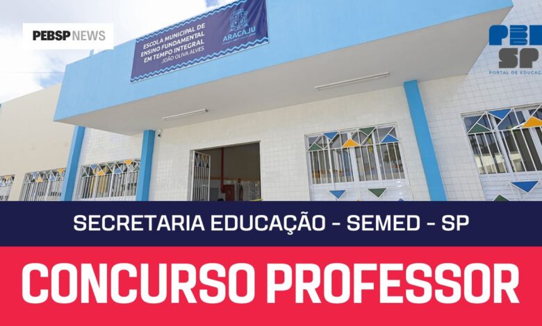 Concurso público para professores em Aracaju - SE - SEMED com 335 vagas! Inscrições abertas até para Professores em diversas áreas.