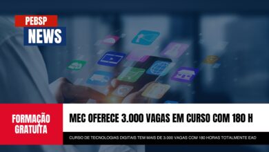 Ministério da Educação - MEC abe inscrições para Curso de Formação em Tecnologias Digitais 100% EAD com 180 horas! Sem Processo Seletivo!