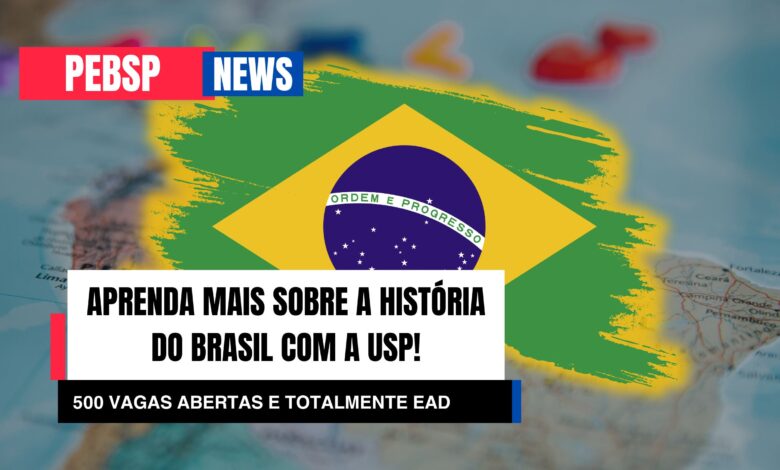 Curso online e gratuito de História do Brasil oferecido pela USP. 500 vagas limitadas. Conteúdo completo e abrangente. Inscreva-se!