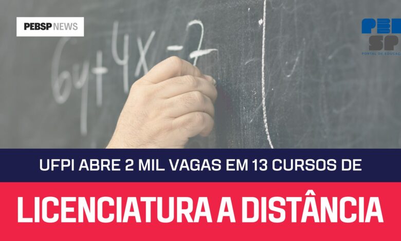 UFPI abre inscrições para 13 cursos de Licenciatura Gratuitos e EAD com mais de 2 mil vagas! Inscrições abertas e início em 2025! Confira!