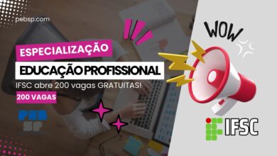 IFSC Abre Inscrições para Especialização EAD em Educação Profissional com 200 Vagas! Confira Detalhes e FAQs!