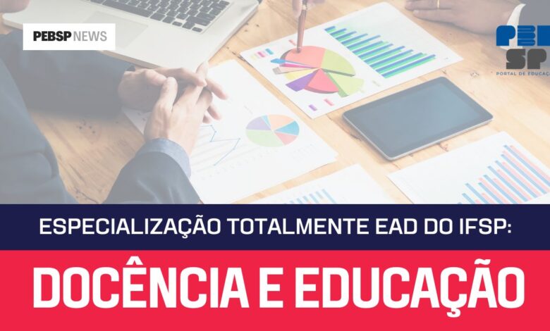 Hoje (21), o IFSP encerra as inscrições para a Especialização em Docência, totalmente EAD. Não perca essa oportunidade!