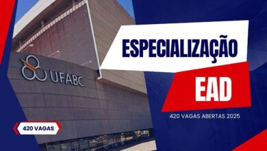 Inscrições abertas para Pós-Graduação EAD GRATUITAS da UFABC! 420 vagas abertas em dois cursos de Especialização EAD! Confira