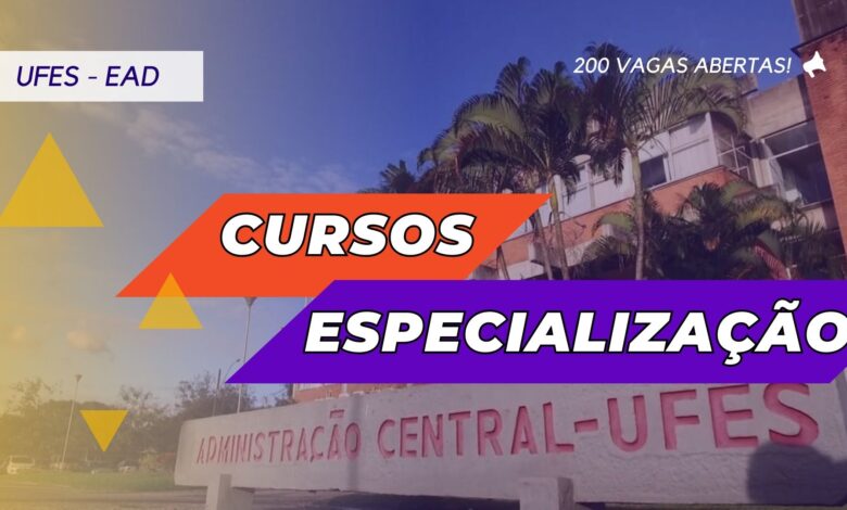 UFES surpreende e abre as inscrições para 200 vagas no curso de Especialização EAD em Gestão em Saúde com vagas em diversas cidades.