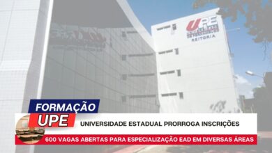 Última chance! 600 vagas em Especialização EAD gratuita na UPE. Inscrições prorrogadas até 29/09! Inscreva-se agora!