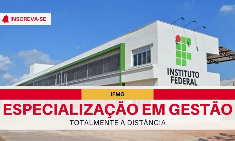 IFMG oferece Especialização EAD com 4 ênfases: Empreendedorismo, Marketing, Gestão de Pessoas e Tecnologia. Inscrições ABERTAS at[e 30/09.