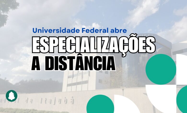 Inscrições abertas para especializações EAD GRATUITAS da Universidade Federal - UNIFEI até amanhã, 08 de setembro! Não perca!