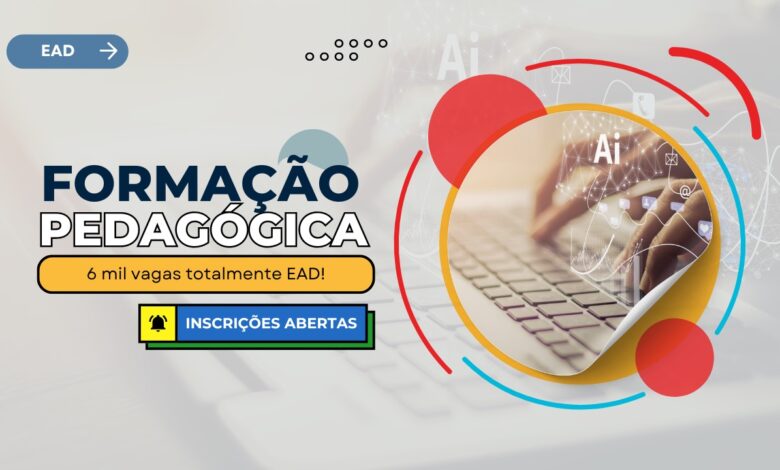 Última chance! Inscrições para cursos de Formação Pedagógica TOTALMENTE EAD encerram neste domingo. Não perca!