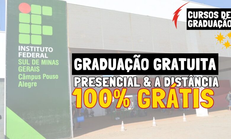 IFSULDEMINAS abre inscrições para 1,6 mil vagas em Cursos de Graduação Gratuitos em diversas áreas nas modalidades presencial e EAD!