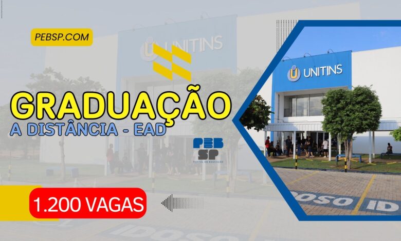 Unitins abre inscrições para 1.240 vagas em diversos cursos de Graduação EAD em diversas áreas. Confira e Inscreva-se AGORA Gratuitamente!