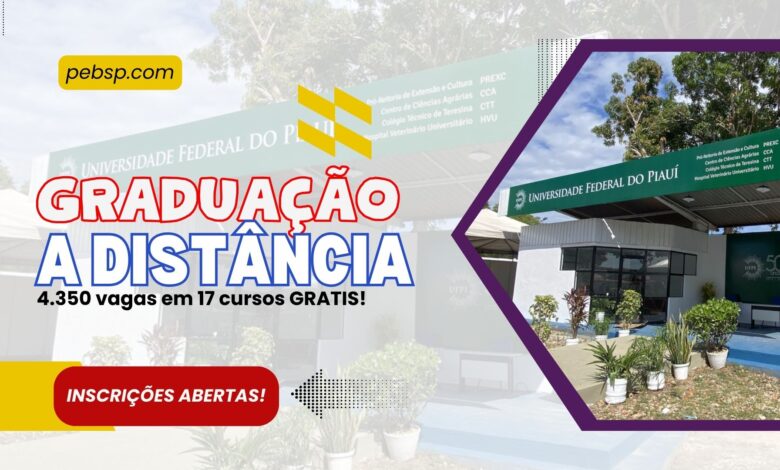 UFPI lança Edital com 4.350 vagas em 17 cursos de Graduação 100% GRATUITOS e EAD: Ingresse na Rede Federal em 2025!