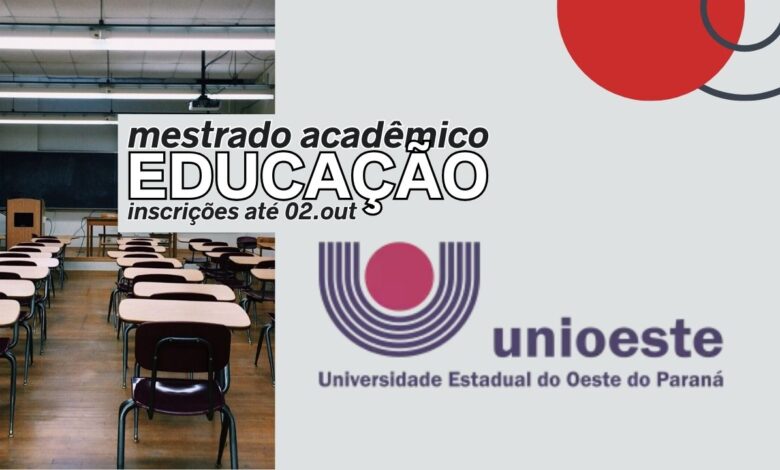 UNIOESTE abre inscrições para o Mestrado Acadêmico em Educação com vagas para o ano de 2025. São vagas em três linhas de pesquisa!