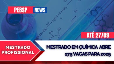 Últimas horas! Mestrado em Química PROFQUI - gratuito do MEC, em rede nacional. Inscreva-se até 27/09! Aprimore sua carreira docente.