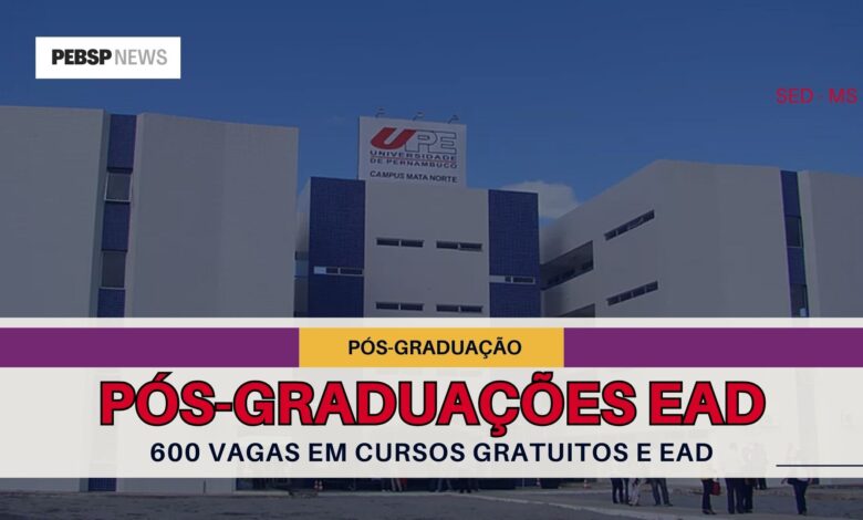 Última chance! Inscreva-se até 24 de setembro nas 4 Pós-Graduações GRATUITAS e EAD da UPE. Não perca essa oportunidade!