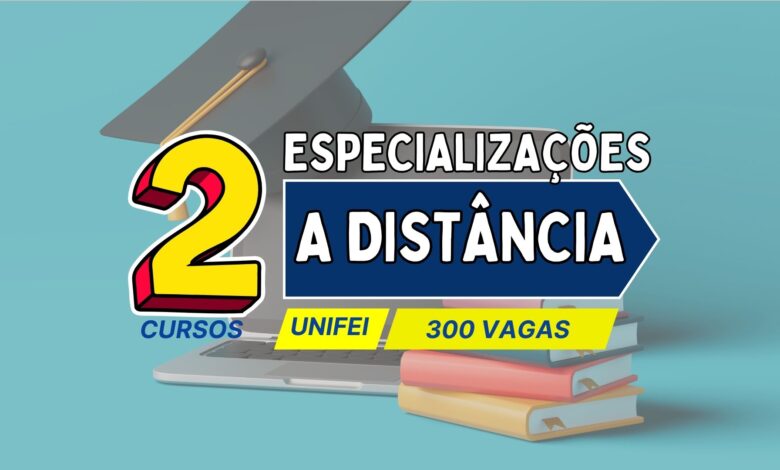 UNIFEI REABRE as inscrições para 2 Cursos de Especialização EAD Gratuitos nos estados de São Paulo, Mato Grosso, Bahia, Minas Gerais e Goiás.