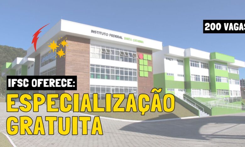 Inscrições abertas até amanhã para a Especialização a distância do IFSC. São 200 vagas disponíveis para graduados. Não perca!