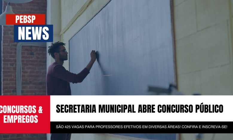 Concurso público Secretarua Municipal de Aracaju: 425 vagas para professores efetivos com Salários a partir de R$3.006,35.