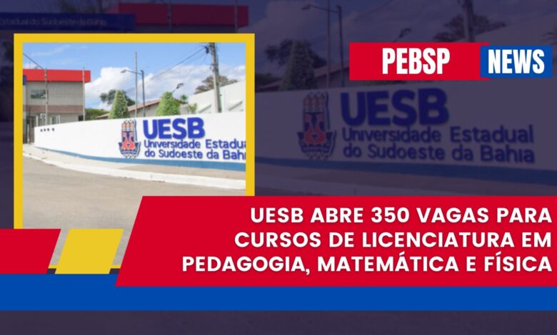 Estude Licenciatura em Matemática, Física ou Pedagogia na UESB EAD! São 350 vagas abertas com inscrição gratuita. Confira detalhes!