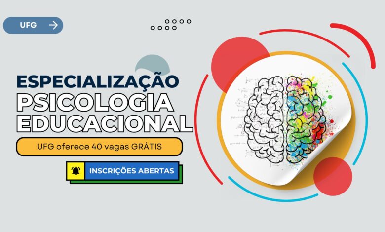 UFG abre inscrições para Especialização Gratuita em Psicologia Educacional com 40 vagas totalmente gratuitas para candidatos com Graduação.