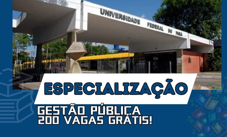 Gestão Pública EAD na Universidade Federal. UFPA abre inscrições para 200 vagas 100% Gratuita para Candidatos com Graduação Completa! Confira