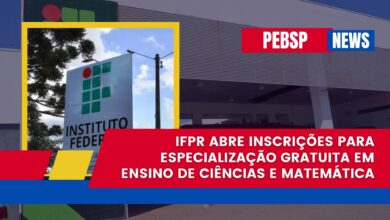 IFPR oferece Especialização em Ensino de Ciências e Matemática em Foz do Iguaçu. Inscrições até 18/10. Processo seletivo por sorteio sem PROVA