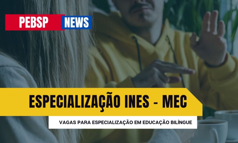 Instituto do MEC - INES abre inscrições para Especialização em Educação Bilíngue para Surdos EAD com 150 vagas em diversas instituições.