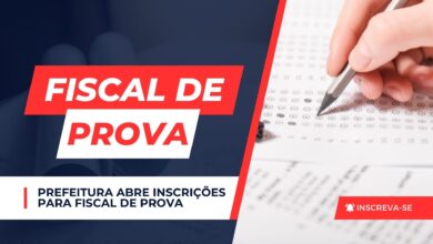 Prefeitura Municipal abre inscrições para Fiscal de Prova de Avaliação da Secretaria Municipal de Educação. R$ 100 por dia trabalhado.