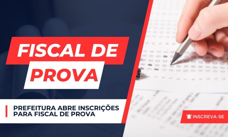 Prefeitura Municipal abre inscrições para Fiscal de Prova de Avaliação da Secretaria Municipal de Educação. R$ 100 por dia trabalhado.