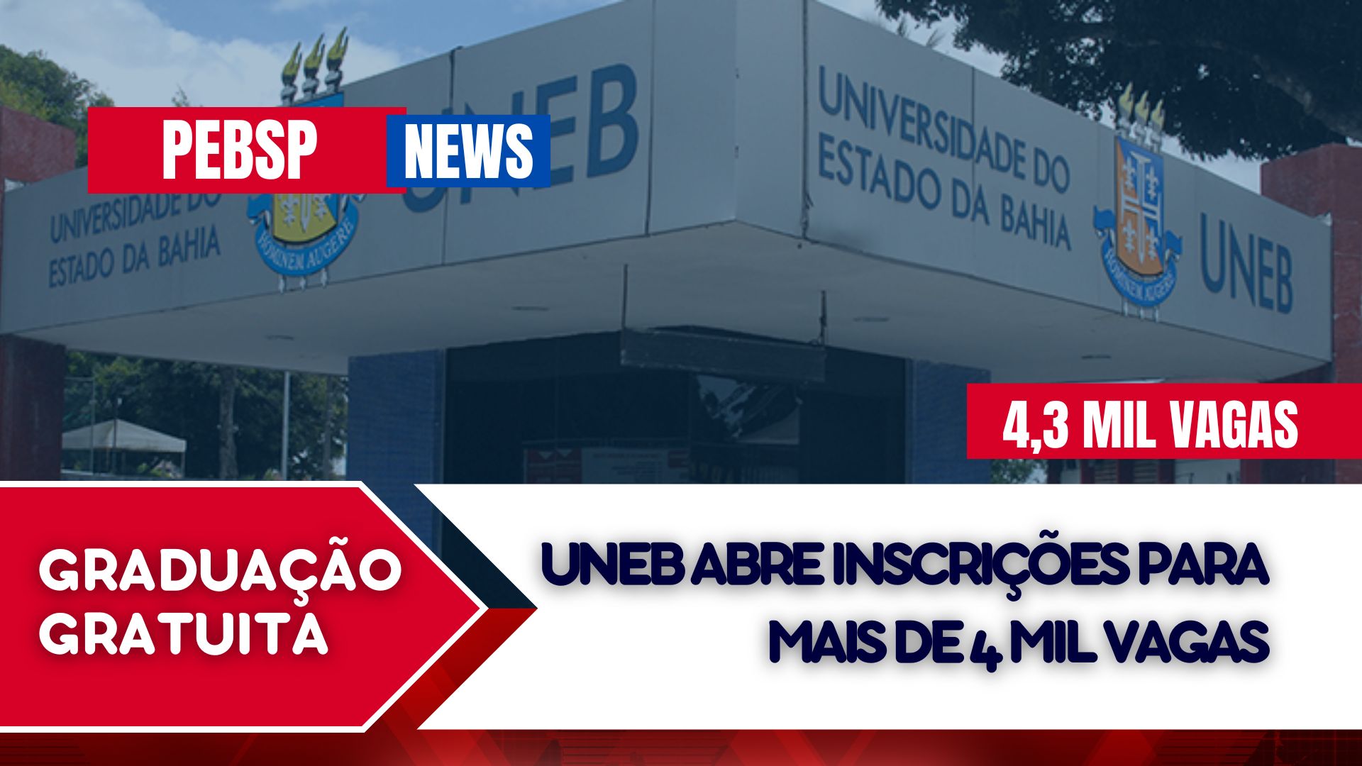 UNEB abre inscrições para mais de 4,3 mil vagas em Cursos de Graduação Presenciais e EAD GRATUITOS em dezenas de opções! Confira detalhes! ➡️