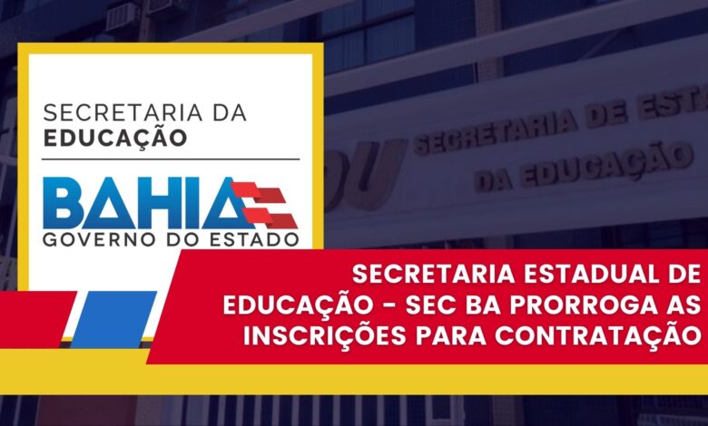 Secretaria de Educação da Bahia - SEC-BA abre 1624 vagas temporárias para apoio a alunos com deficiência. Inscrições prorrogadas até 09/10.