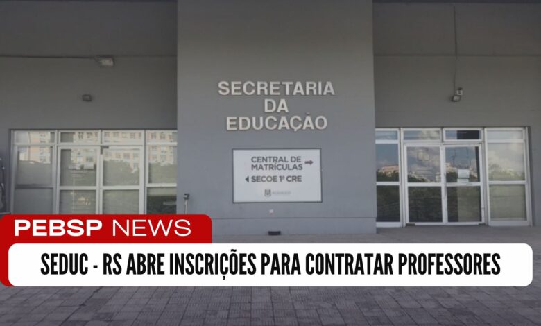 SEDUC-RS: Edital de contratação temporária de professores! Inscrições até 06/12. Ensino Fundamental e Médio. Inscreva-se já!