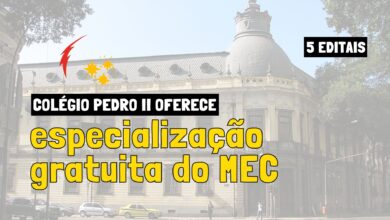 5 especializações Colégio Pedro II do MEC: Ciências Sociais, Educação Étnico-Racial, História da África, Francês e Matemática.