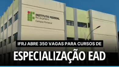 O IFRJ abre inscrições para 4 Cursos de Especialização EAD Gratuitos na área da Educação com 350 vagas inteiramente gratuitas! Confira!