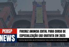 Especialização EAD da Fiocruz em Saúde e Educação. Inscrições até 20/12. Transforme sua carreira e a saúde pública. Inscreva-se já!