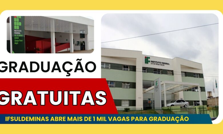 Instituto Federal IFSULDEMINAS anuncia mais de 1.000 vagas em cursos de Graduação presencial e EAD! Não perca a chance! Inscrições até 14/11!