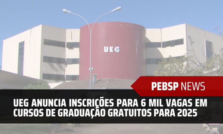 Universidade Estadual de Goiás - UEG anuncia inscrições para mais de 6 mil vagas em Cursos de Graduação por Transferência e Graduados!