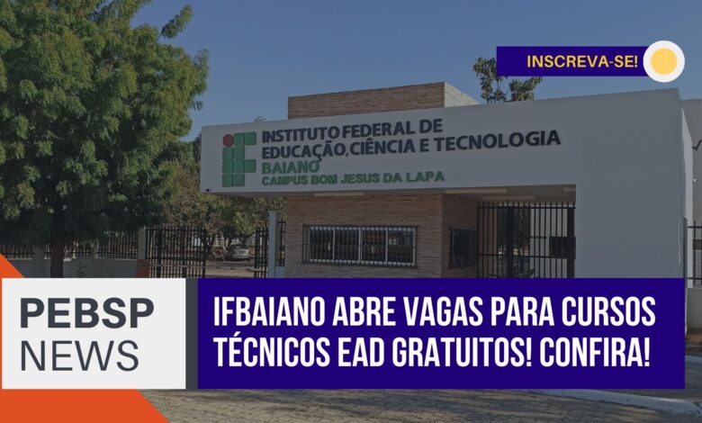 Transforme seu futuro com cursos técnicos EAD de excelência no IFBaiano! Inscrições abertas até 07/02/2025 para 3 opções!