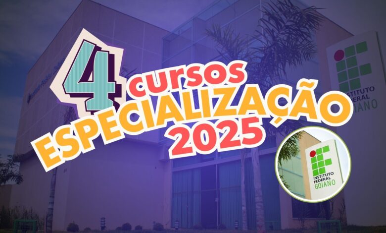 IFGOIANO acaba de lançar 4 especializações gratuitas para 2025 destinadas a graduados! Confira os cursos e inscreva-se a partir de hoje (9).