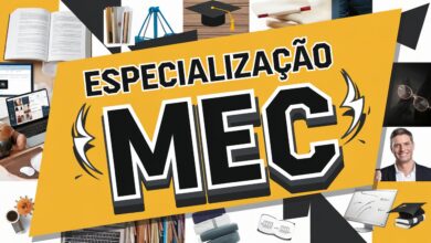 Ministério da Educação - MEC anuncia nesta quarta (29) o lançamento de 7 Cursos de Especialização com cerca de 40 mil vagas! Confira!